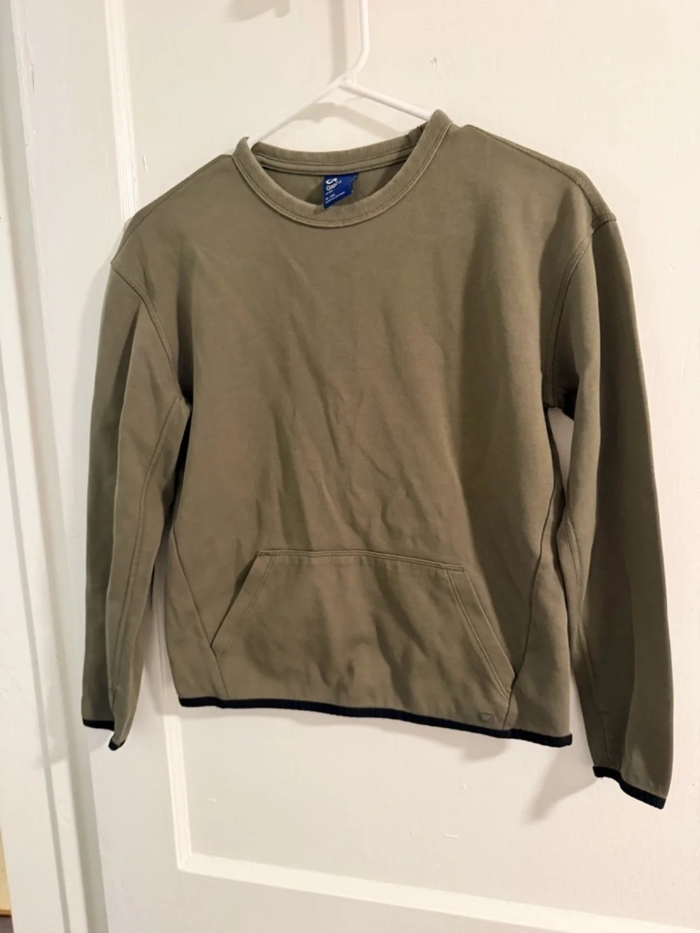 GAP Olive Green Crew Sweatshirt with Kangaroo Pocket